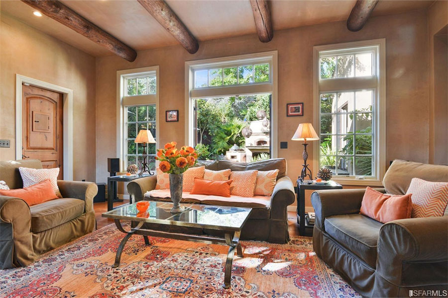 Luxury home living room - natural light, big windows, high ceilings